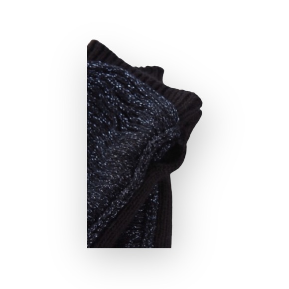 Rare: new Pencey 𖤐 Fringe Fingerless Gloves 𖤐 Black Metallic 𖤐 Edgy Chic Fun - Picture 4 of 16